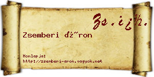Zsemberi Áron névjegykártya